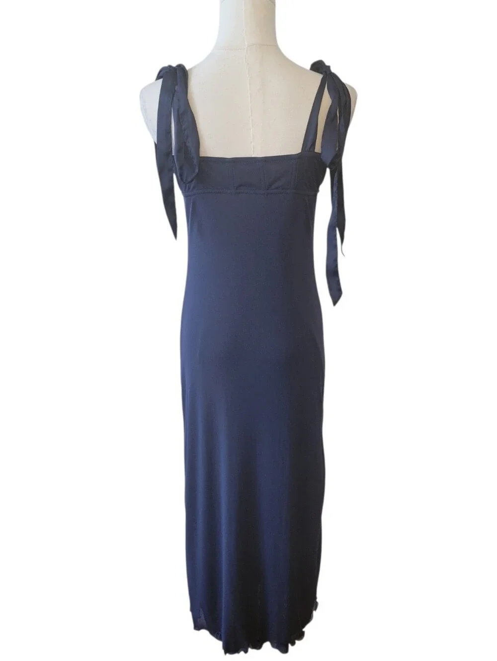 Free People Blue Corset Mesh Midi Length Dress Size Medium